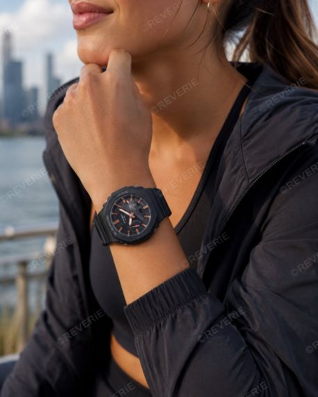 Slank zwarte G-Shock horloge met Carbon Core Guard | GMA-S2100-1AER
