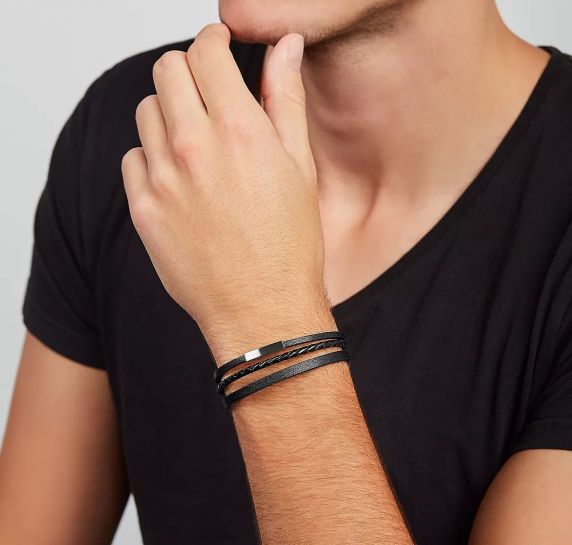 Fossil Black Multi-Strand Leather JF03322040