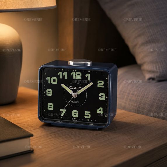 Lumineuze analoge wekker blauwe bureautimer met sluimerfunctie | TQ-218-2EF